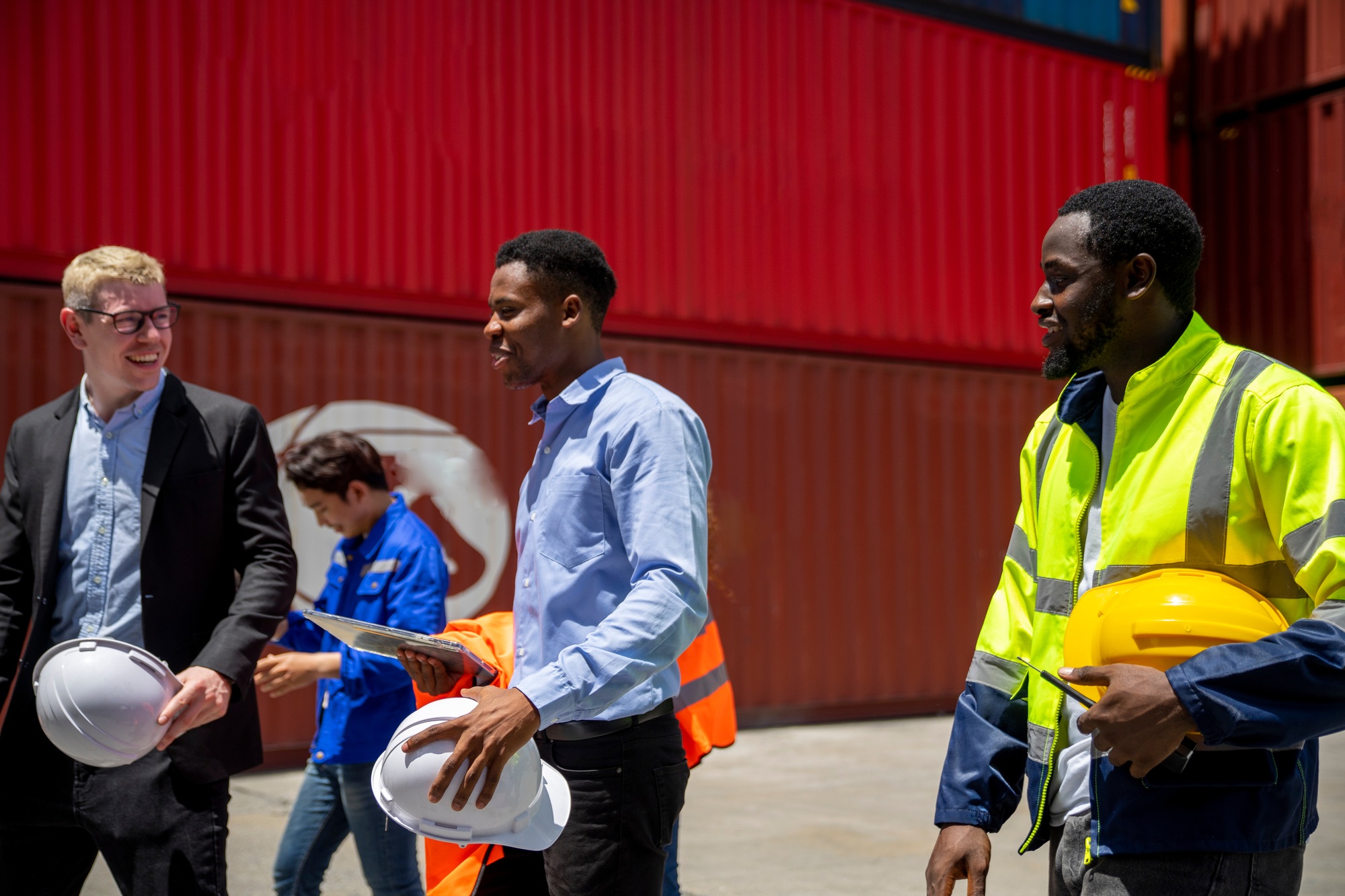 Group of worker relax during break
